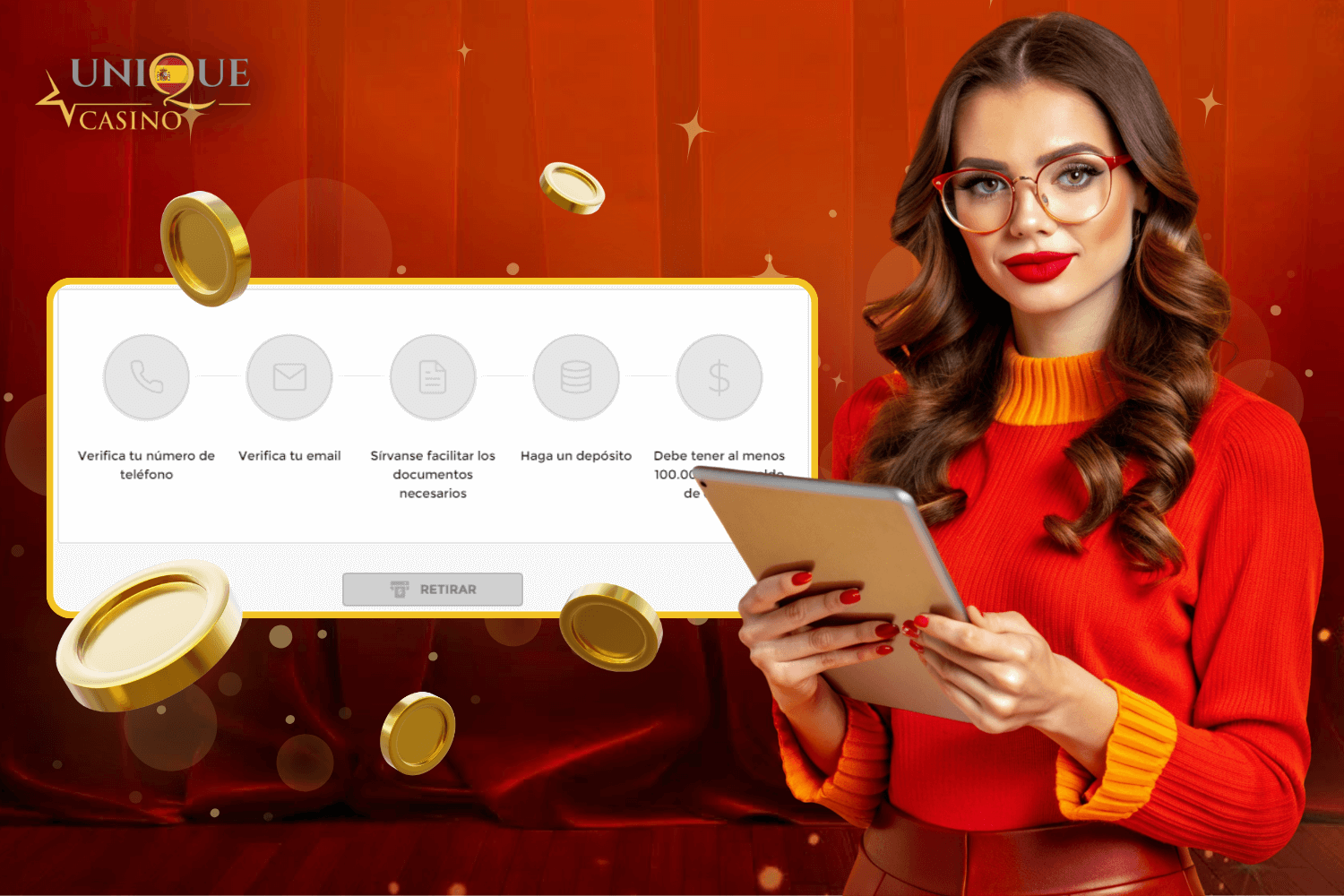 Reglas y condiciones para depósitos y retiros en Unique Casino España