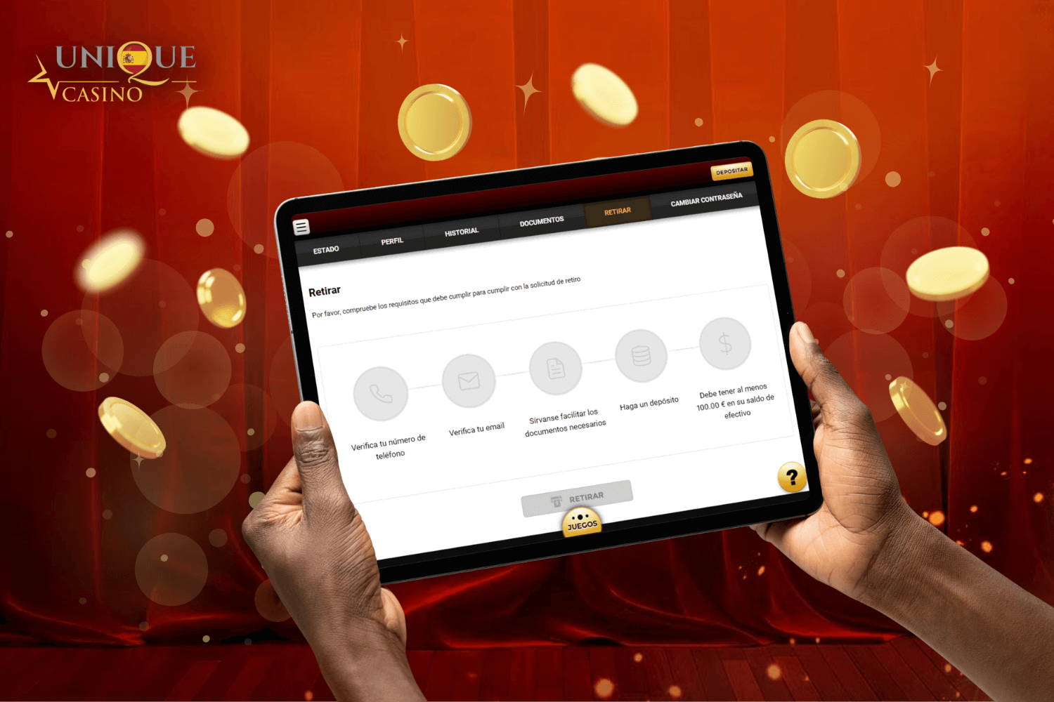 Condiciones necesarias para retirar tus ganancias en Unique Casino España
