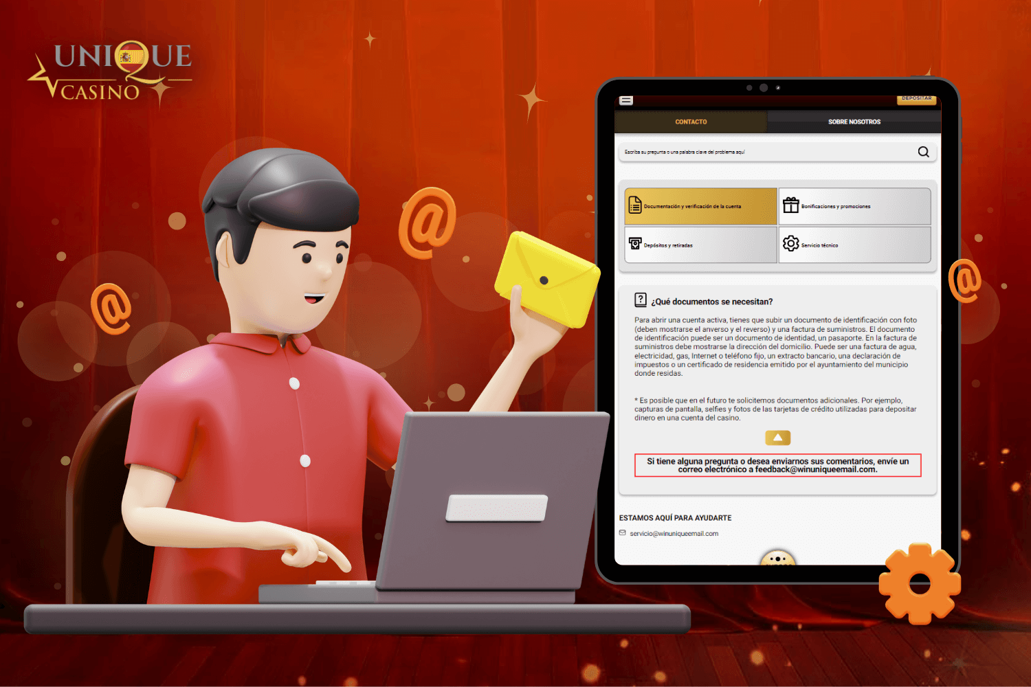 Servicio de atención al cliente de Unique Casino disponible en España